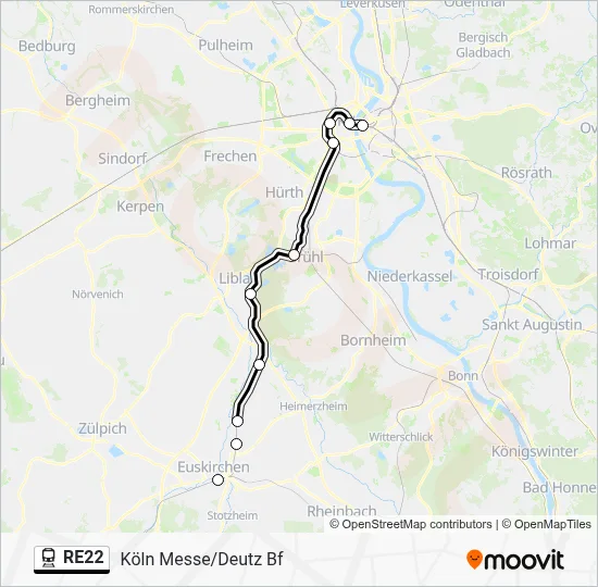 RE22 Train Line Map