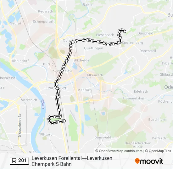 201 Bus Line Map