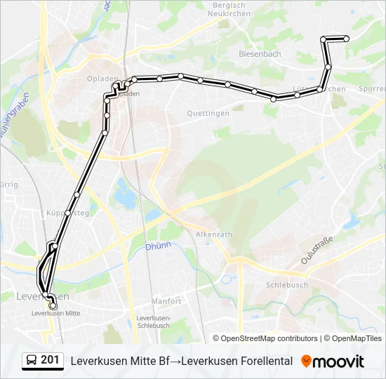 201 Bus Line Map