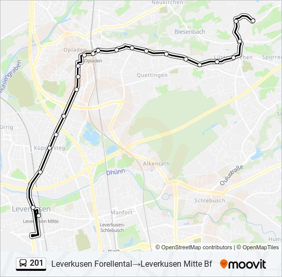 201 bus Line Map