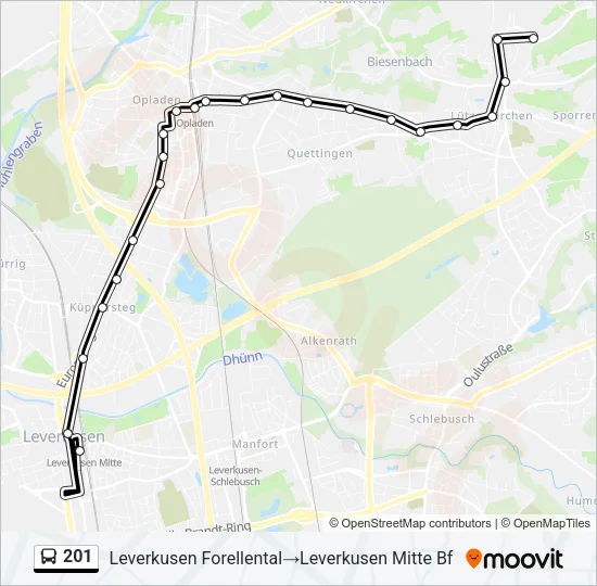 201 Bus Line Map