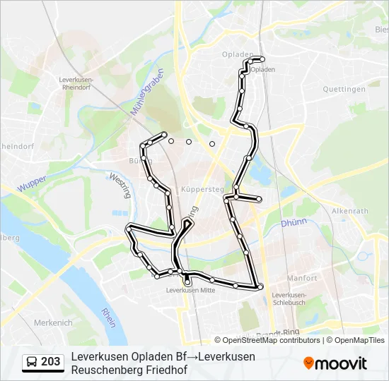 203 Bus Line Map