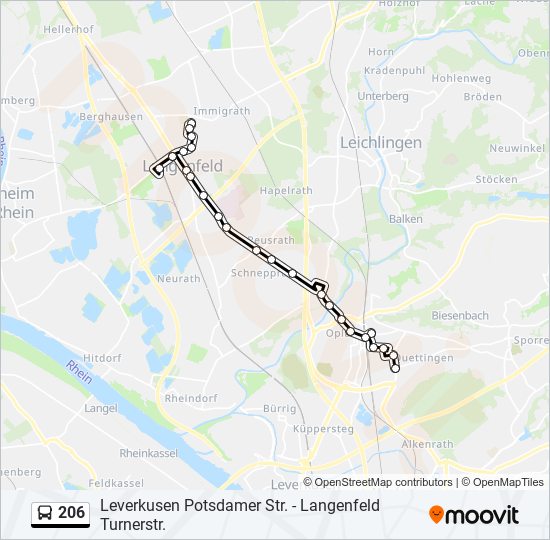 206 bus Line Map