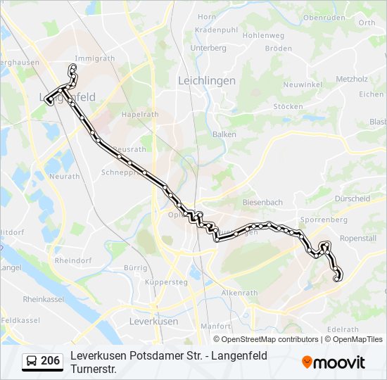 206 bus Line Map