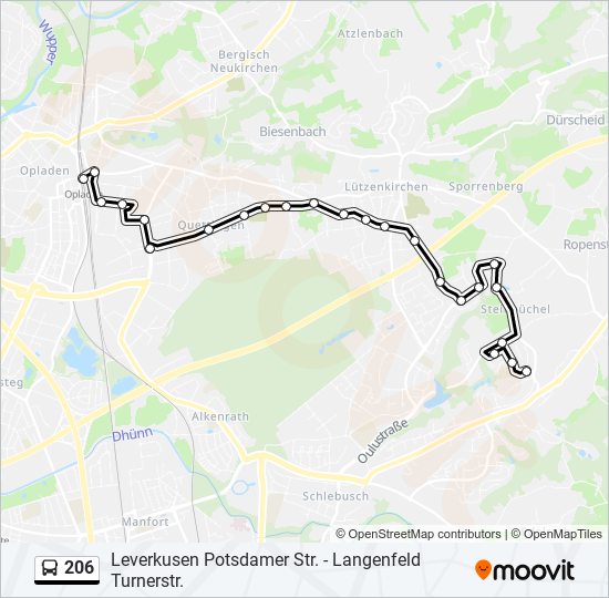 206 bus Line Map