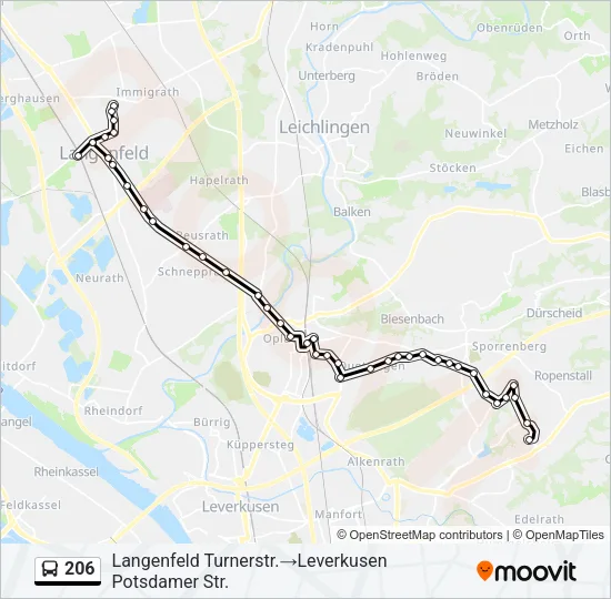 206 Bus Line Map