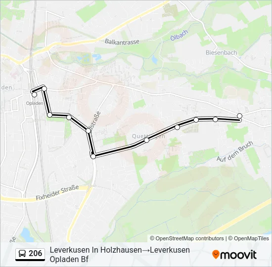 Buslinie 206 Karte
