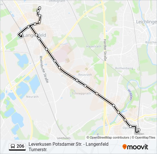 206 bus Line Map