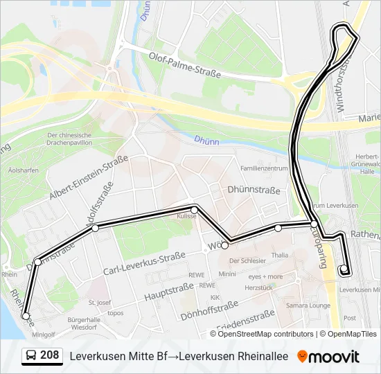 208 Bus Line Map