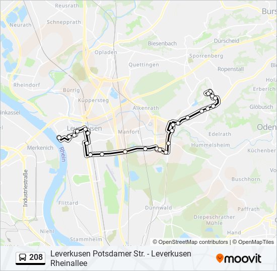 behalve voor zakdoek klant 208 Route: Schedules, Stops & Maps - Leverkusen Rheinallee‎→Leverkusen  Wilmersdorfer Str. (Updated)