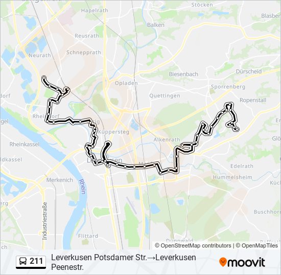 211 bus Line Map