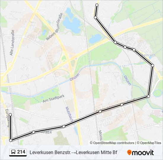 214 bus Line Map