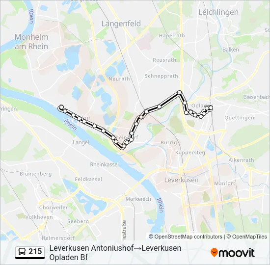 215 Bus Line Map