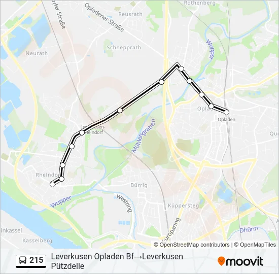 215 Bus Line Map