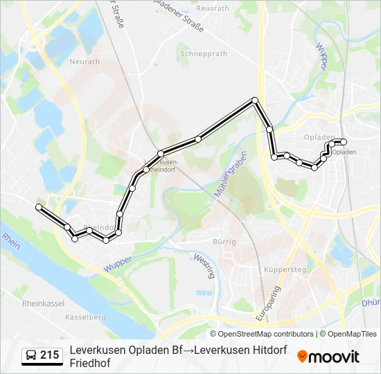 Автобус 215: карта маршрута