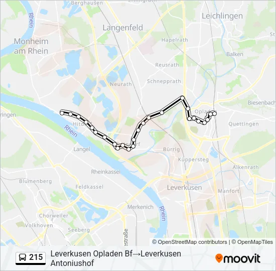 215 Bus Line Map