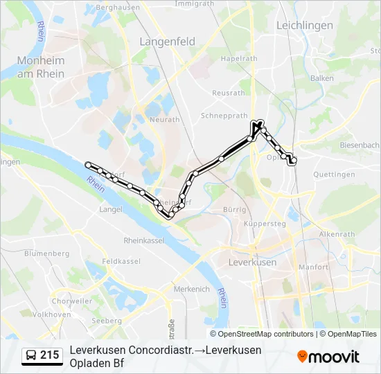 215 Bus Line Map
