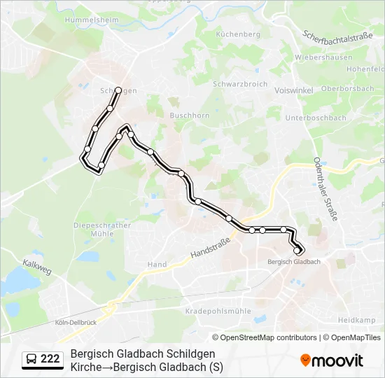 222 Bus Line Map
