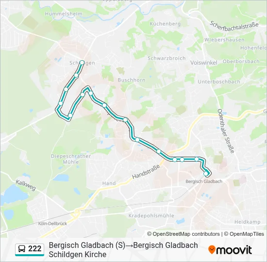 222 Bus Line Map