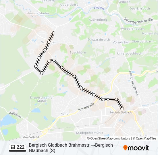 222 Bus Line Map