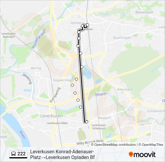 222 Bus Line Map