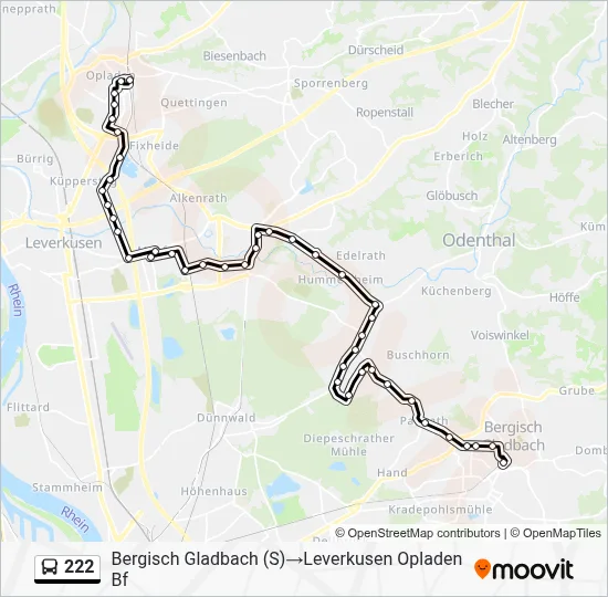 Buslinie 222 Karte