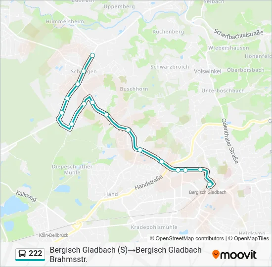 222 Bus Line Map