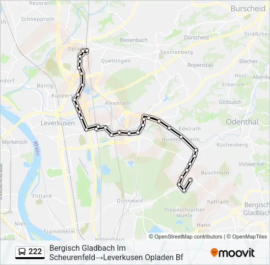 222 Bus Line Map