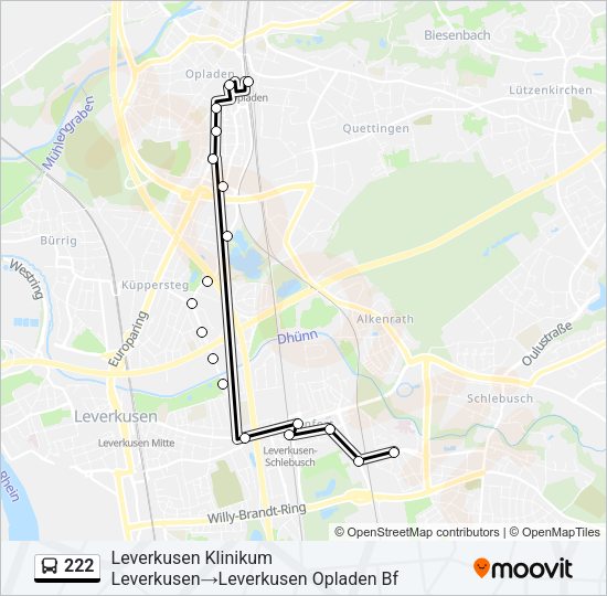 222 Bus Line Map