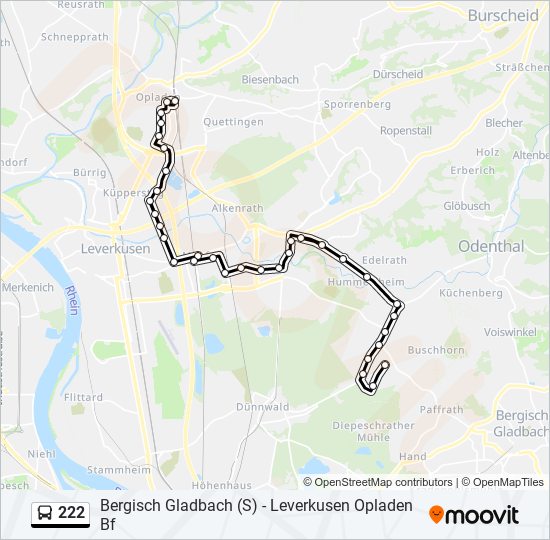 222 bus Line Map