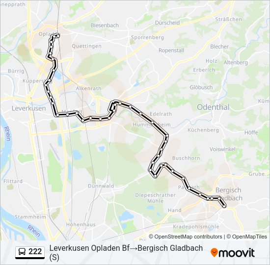 222 Bus Line Map