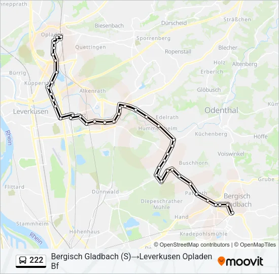 222 Bus Line Map