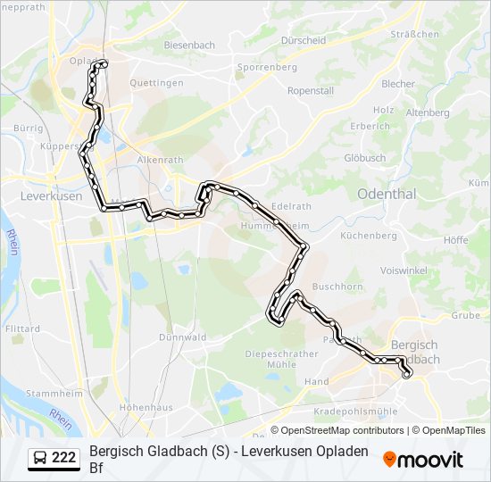 222 bus Line Map