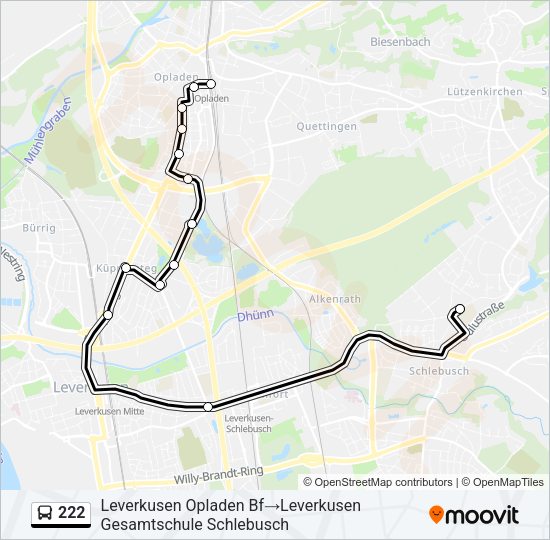 222 Bus Line Map