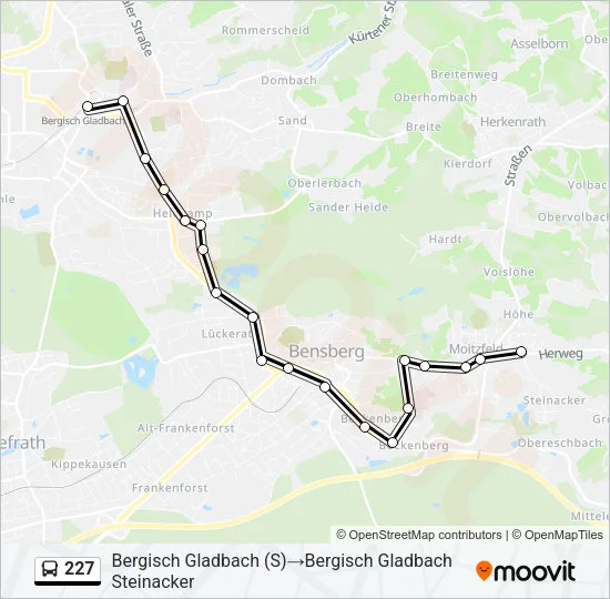 227 Bus Line Map