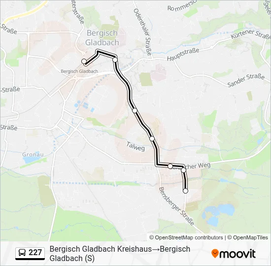 Buslinie 227 Karte