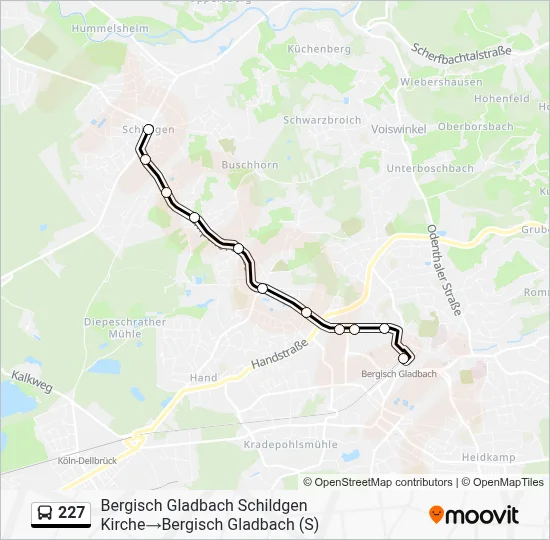 Buslinie 227 Karte
