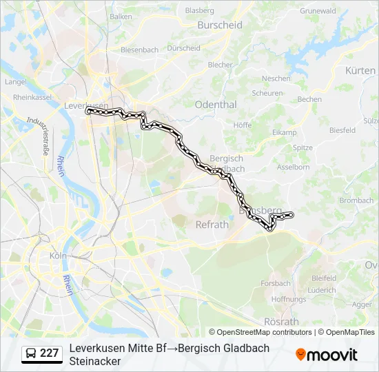 Bus 227: карта маршрута