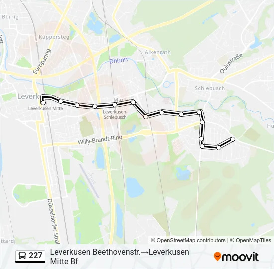 227 Bus Line Map