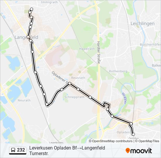 232 bus Line Map