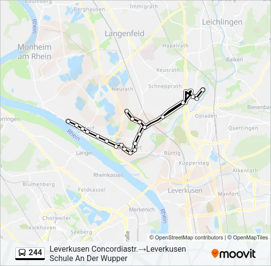 244 Bus Line Map