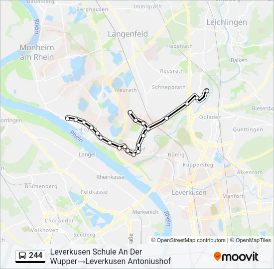 244 Bus Line Map