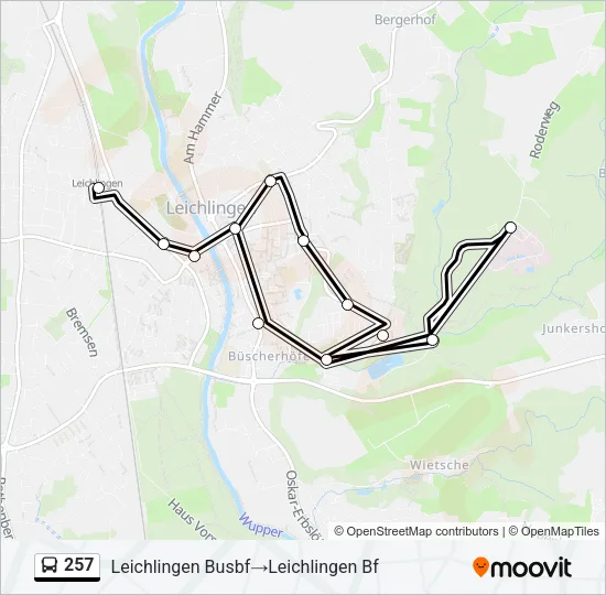 257 Bus Line Map