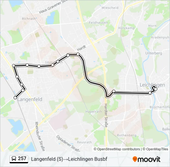 257 Bus Line Map