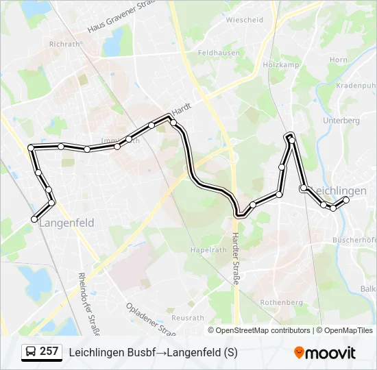 257 Bus Line Map