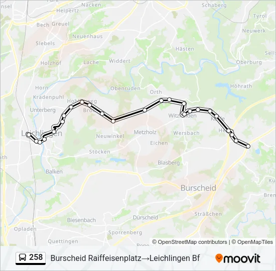 258 Bus Line Map