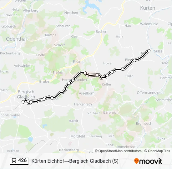 Buslinie 426 Karte