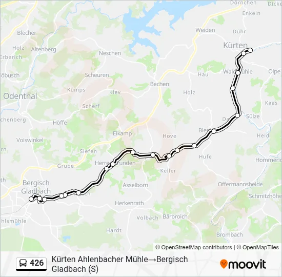 Buslinie 426 Karte