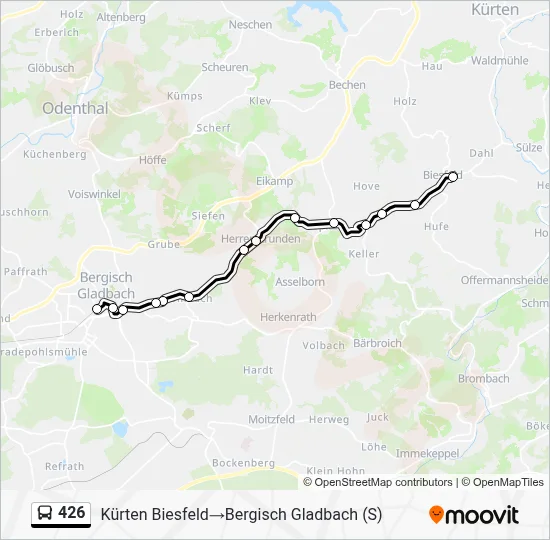 Buslinie 426 Karte