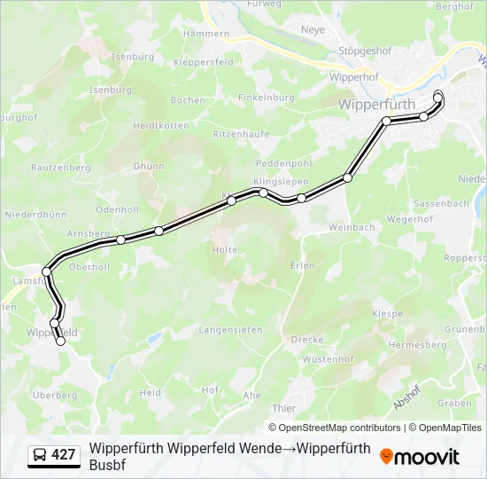 427 Bus Line Map